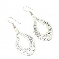 Traditional dangle women filigree earring 925 Sterling Silver B 925